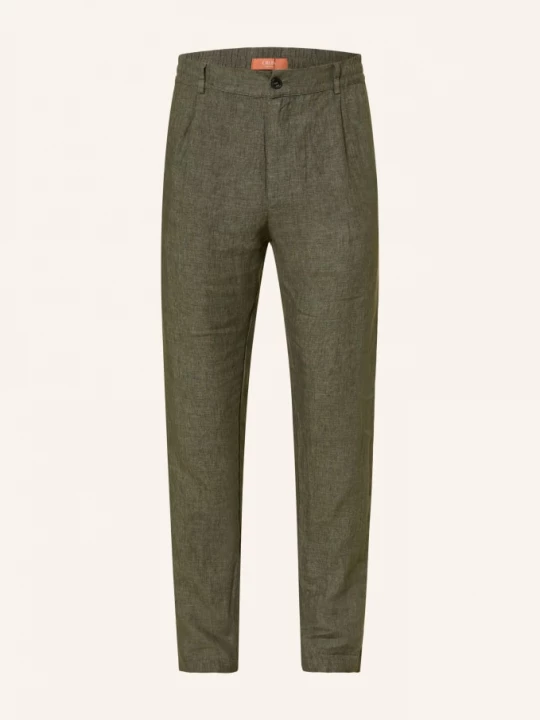 Obrázek produktu Cruna Lněné Kalhoty Extra Slim Fit olivová