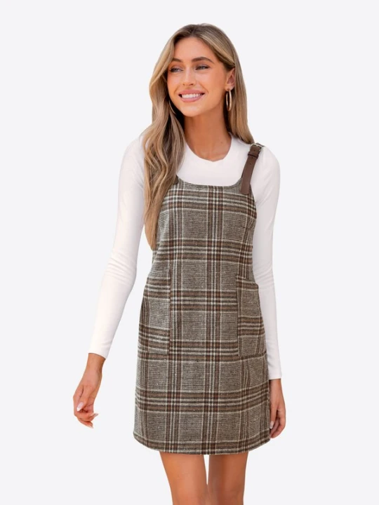 Obrázek produktu Cupshe Letní šaty 'Plaid' hnědá