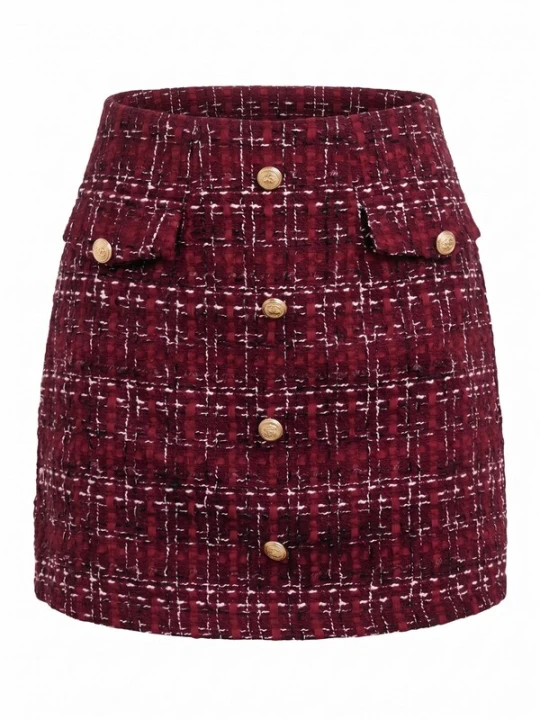 Obrázek produktu Cupshe Sukně 'Button-Front Mini Skirt' červená