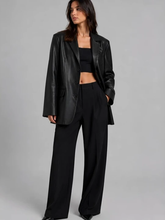 Obrázek produktu CYCAS D'OR Blejzr 'HYPE OVERSIZED LEATHER BLAZER' černá