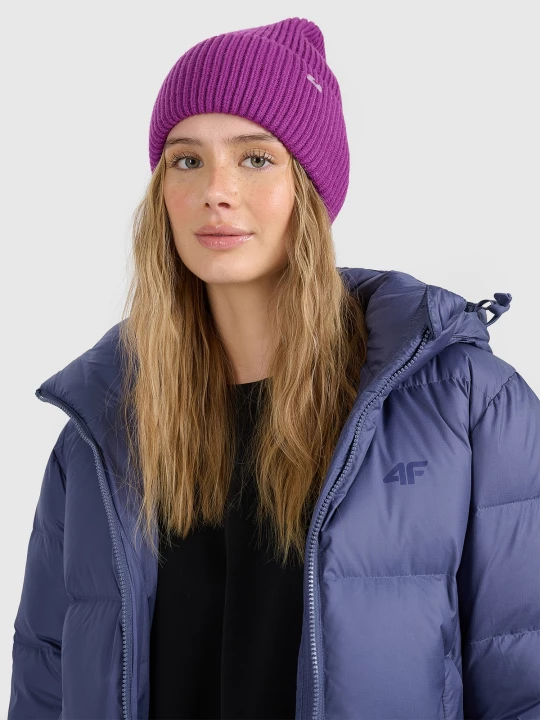 Obrázek produktu Dámská beanie čepice - fialová 4F