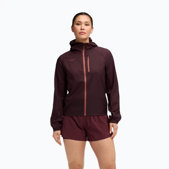 Obrázek produktu Dámská běžecká bunda HOKA Skyflow black cherry vínová