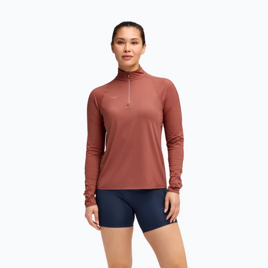 Obrázek produktu Dámská běžecká mikina HOKA GlideTech Quarter Zip rouge Červená