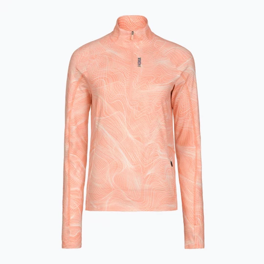 Obrázek produktu Dámská běžecká mikina HOKA Skyform Half Zip CLF PRT sunstone print oranžová