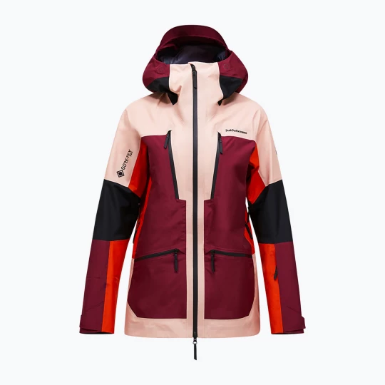 Obrázek produktu Dámská lyžařská bunda Peak Performance Vertical Gore-Tex Pro Jacket peach fuzz / vertical zenith vínová