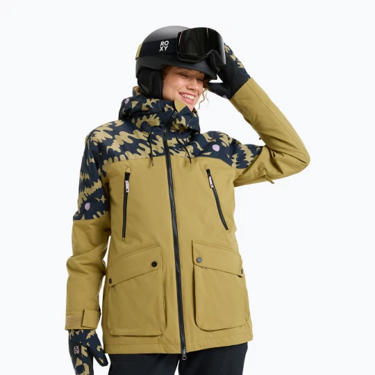 Obrázek produktu Dámská snowboardová bunda ROXY Stated fennel seed / big flower Zelená