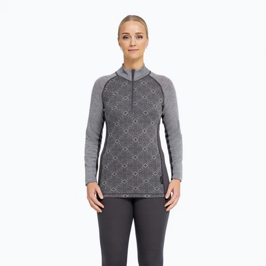 Obrázek produktu Dámská termo mikina Dovre Wool Organic Half Zip grey