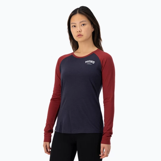 Obrázek produktu Dámská termoakční mikina Mons Royale Icon Raglan cherry / 9 iron Námořnická modř