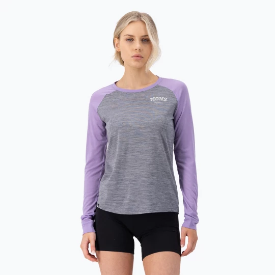 Obrázek produktu Dámská termoakční mikina Mons Royale Icon Raglan grey heather / lupin