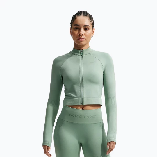 Obrázek produktu Dámská tréninková mikina Nike Pro Seamless Full Zip Top steam Zelená