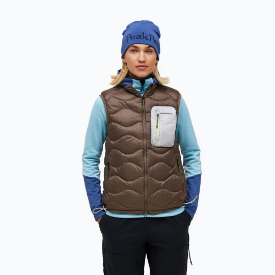 Obrázek produktu Dámská vesta Peak Performance Helium Utility Down terrain tan / antarctica Hnědá