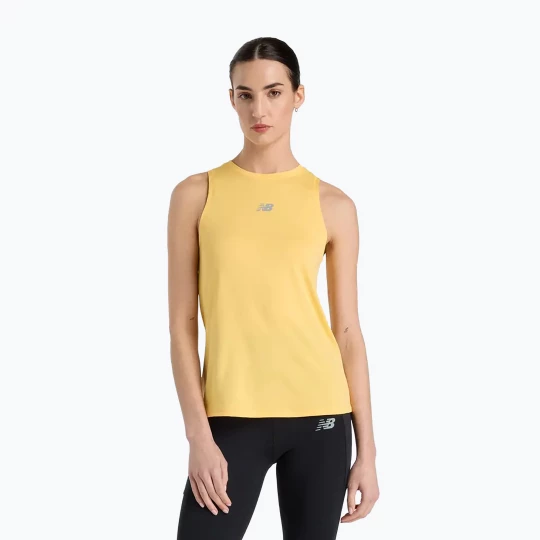 Obrázek produktu Dámské běžecké tílko New Balance Jacquard Slim Tank clementine Žlutá