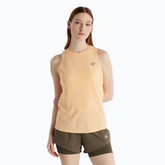 Obrázek produktu Dámské běžecké tílko New Balance Jacquard Slim Tank peach blossom oranžová