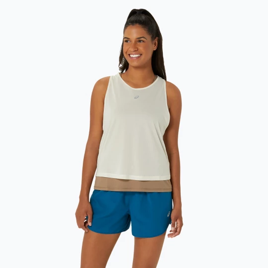 Obrázek produktu Dámské běžecké tílko tank top ASICS Nagino Run Tank oatmeal / pepper Béžová