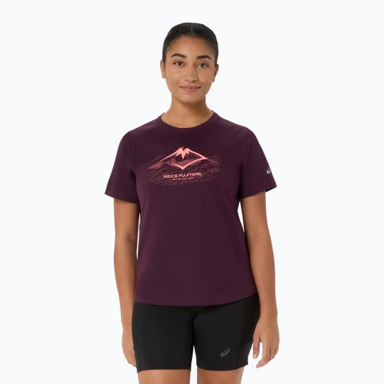 Obrázek produktu Dámské běžecké tričko Asics Fujitrail Logo Ss Top Dark Aubergine vínová