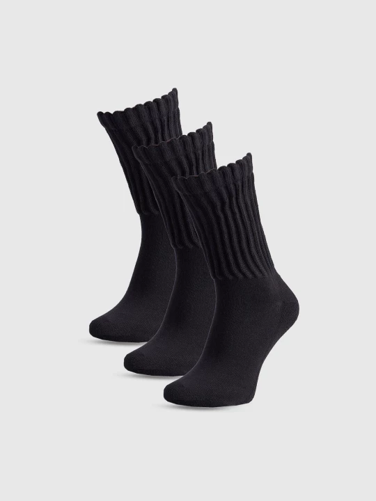 Obrázek produktu Dámské casual ponožky nad kotník (3-pack) - černé 4F
