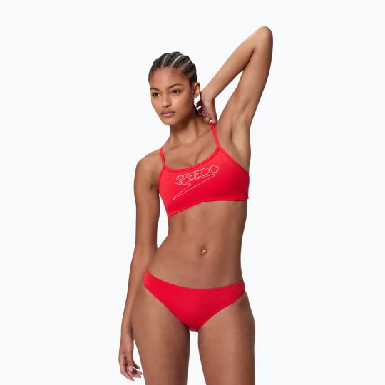 Obrázek produktu Dámské dvoudílné plavky Speedo Endurance+ Logo Thin Strap high risk red