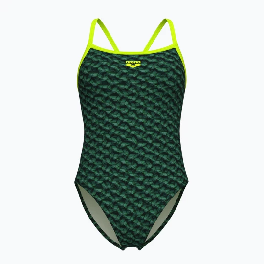 Obrázek produktu Dámské jednodílné plavky arena Monogram Challenge Back dark sage multi / artic lime Zelená
