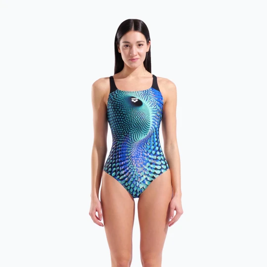Obrázek produktu Dámské jednodílné plavky arena Peacock Swim Pro Back multi green / black Modrá