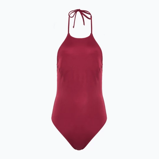 Obrázek produktu Dámské jednodílné plavky Calvin Klein KW0KW02733 High Neck - RP plum gaze vínová
