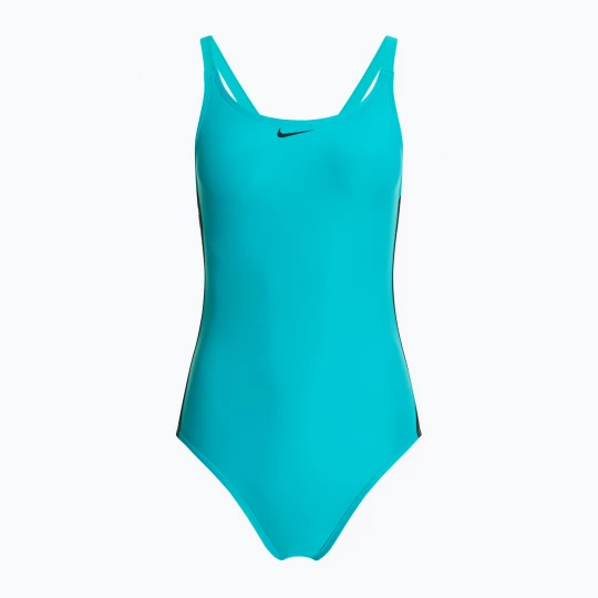 Obrázek produktu Dámské jednodílné plavky Nike Logo Tape Fastback dusty cactus Zelená