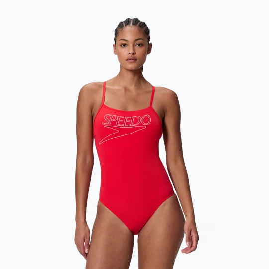 Obrázek produktu Dámské jednodílné plavky Speedo Endurance+ Logo Thin Strap high risk red