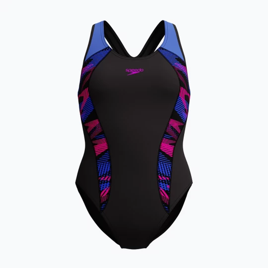 Obrázek produktu Dámské jednodílné plavky Speedo Placement Laneback zoom boom placement / speedo black šedá
