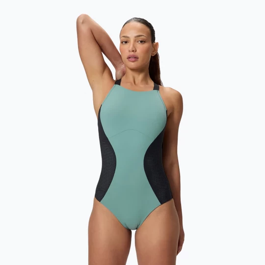 Obrázek produktu Dámské jednodílné plavky Speedo Sculpture High Neck Contour Zelená