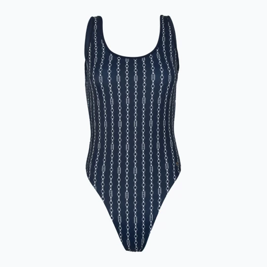 Obrázek produktu Dámské jednodílné plavky Tommy Hilfiger One Piece Print (Ext) flag chain dark night navy Námořnická modř
