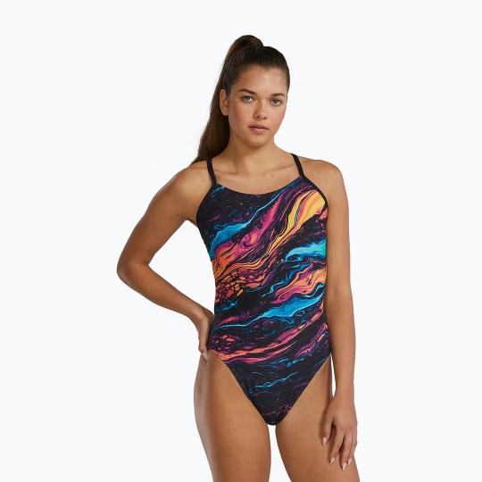 Obrázek produktu Dámské jednodílné plavky Tyr Durafast Elite Magmata Cutoutfit gold / multi / rainbow