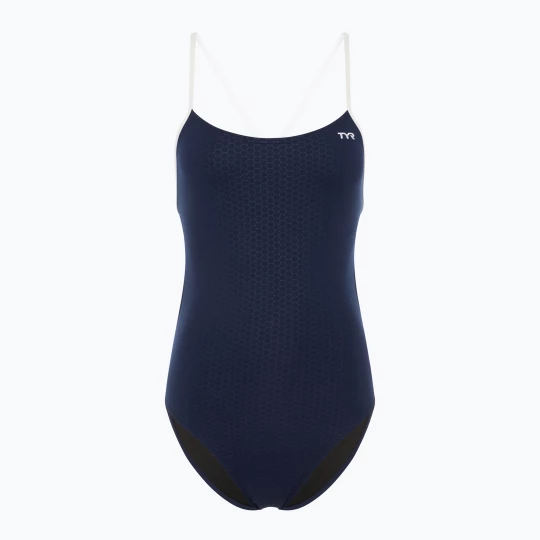 Obrázek produktu Dámské jednodílné plavky TYR Hexa Cutoutfit navy / white Námořnická modř
