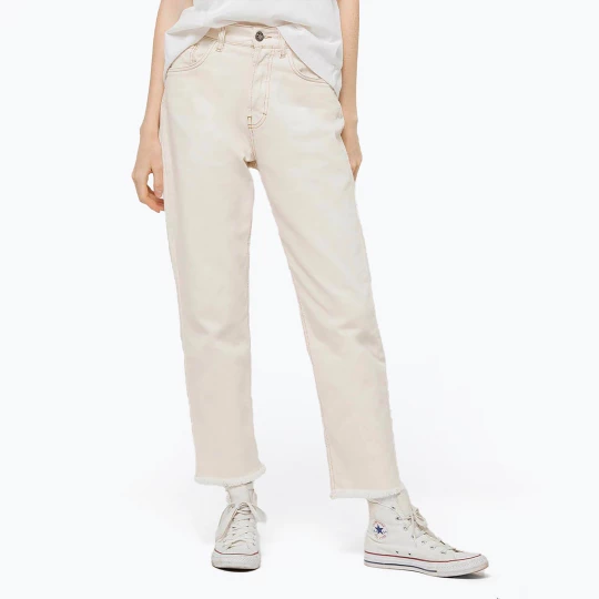Obrázek produktu Dámské kalhoty Kaotiko Cropped Straight nature Béžová