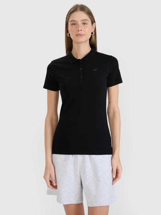 Obrázek produktu Dámské slim polo tričko - černé 4F