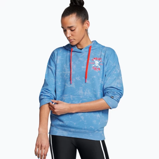 Obrázek produktu Dámské sportovní tričko Under Armour Project Rock Underground Terry HD viral blue / phoenix fire / white