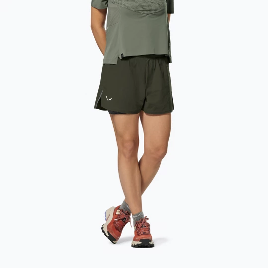 Obrázek produktu Dámské trekingové šortky Salewa Pedroc DST 2IN1 dark olive int / 0870 Zelená