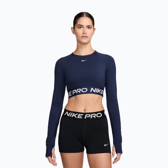 Obrázek produktu Dámské tréninkové funkční tričko s dlouhým rukávem Nike Pro 365 Dri-Fit midnight navy / white Námořnická modř