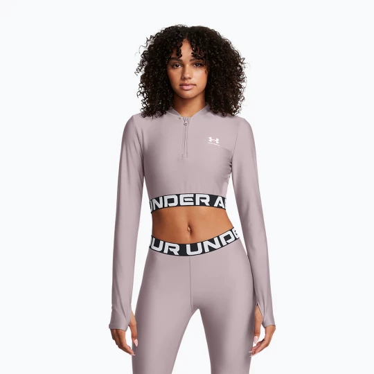 Obrázek produktu Dámské tréninkové tílko top Under Armour Heat Gear Rib 1 / 4 Zip tetra gray / white Růžová
