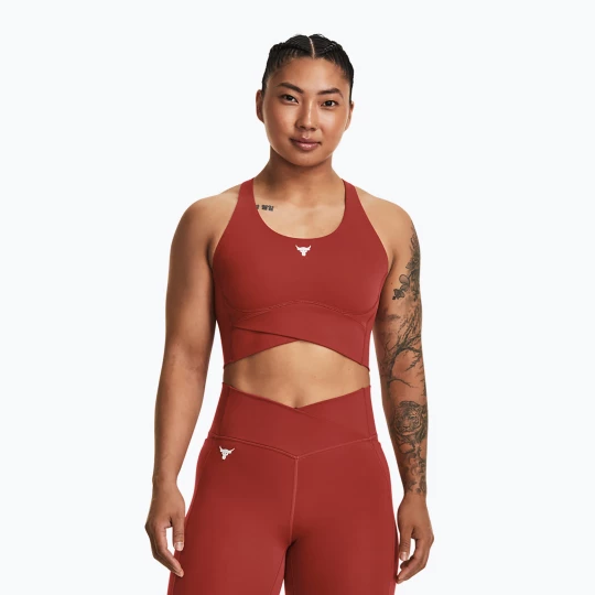 Obrázek produktu Dámské tréninkové tílko Under Armour Project Rock LetsGo Crssover Top heritage red Hnědá