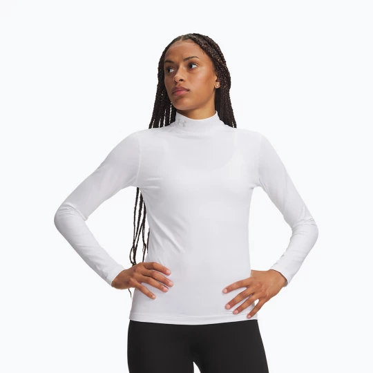 Obrázek produktu Dámské tréninkové tričko Longsleeve Under Armour ColdGear Mock LS white / halo gray Bílá