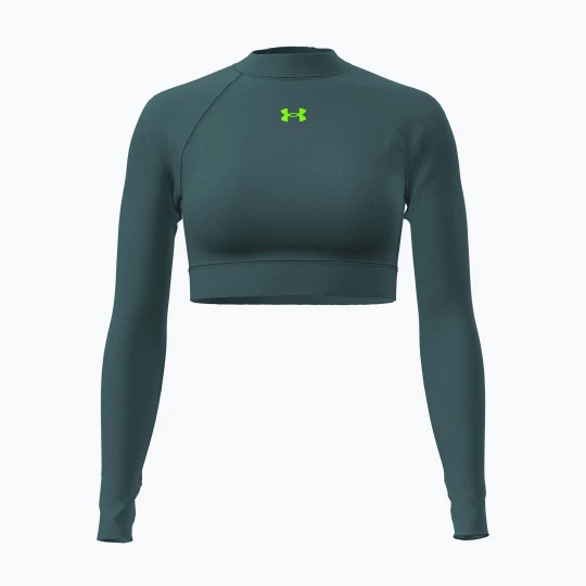 Obrázek produktu Dámské tréninkové tričko Longsleeve Under Armour HeatGear Crop Mock rack green / hyper green