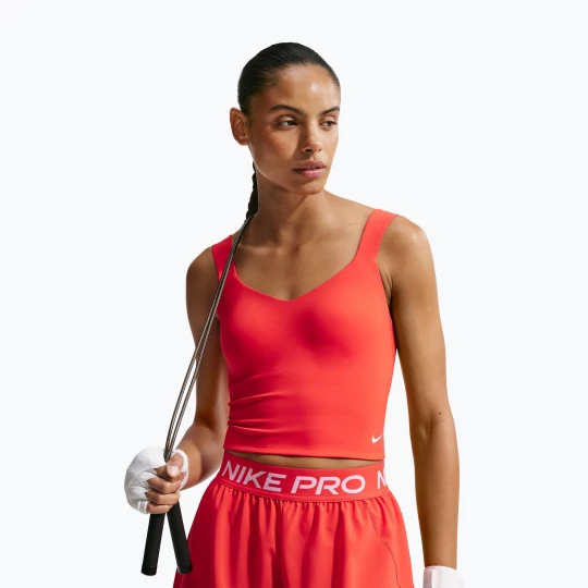 Obrázek produktu Dámské tréninkové tričko Nike Pro Sculpt Medium Support Padded Tank light crimson / white Červená