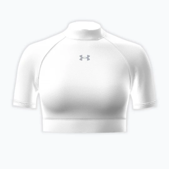 Obrázek produktu Dámské tréninkové tričko Under Armour HeatGear Crop Mock white / halo gray Bílá