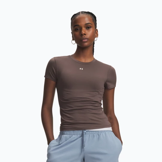 Obrázek produktu Dámské tréninkové tričko Under Armour Motion Fitted SS peppercorn / white Hnědá