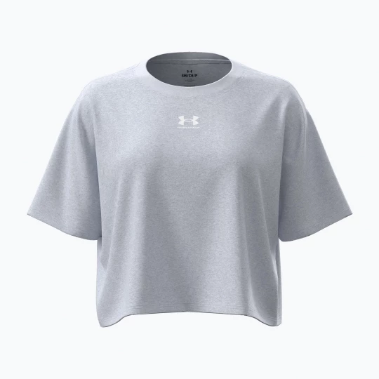Obrázek produktu Dámské tréninkové tričko Under Armour Rival Boxy Tee Solid distant gray medium heather / white šedá