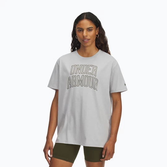 Obrázek produktu Dámské tréninkové tričko Under Armour Rival Campus mod gray light heather / expedition green šedá