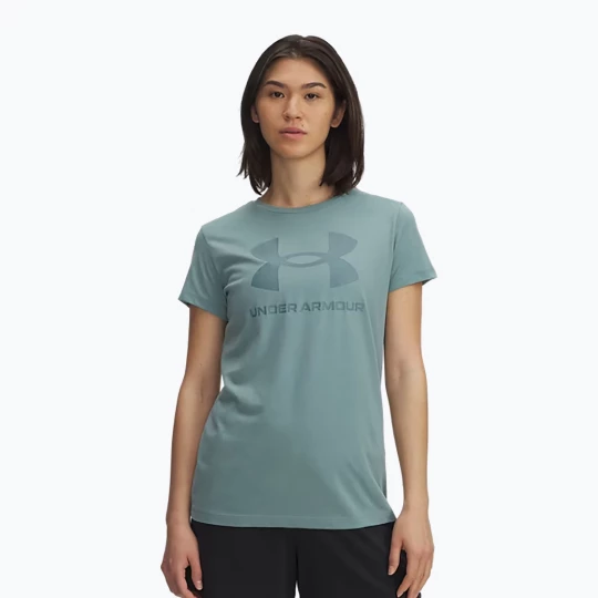 Obrázek produktu Dámské tréninkové tričko Under Armour Rival Logo serpentine / jasper blue Zelená