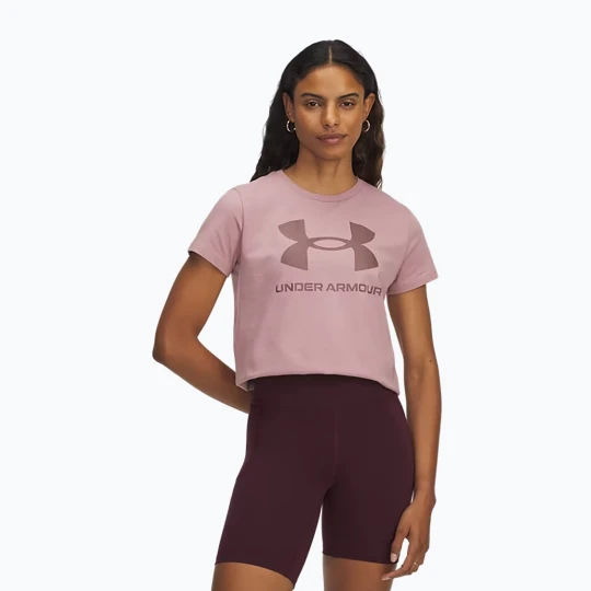 Obrázek produktu Dámské tréninkové tričko Under Armour Rival Logo tourmaline pink / maroon mist