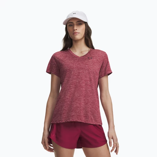 Obrázek produktu Dámské tréninkové tričko Under Armour Tech V-Twist claret / ox blood Růžová