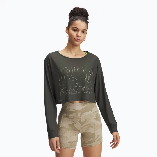 Obrázek produktu Dámské tričko Longsleeve Under Armour Project Rock IP baroque green / city khaki / city khaki