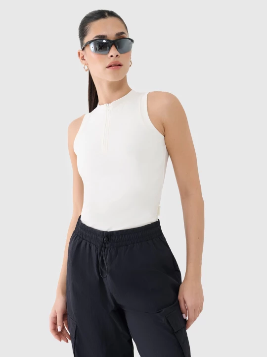 Obrázek produktu Dámský crop-top slim - bílý 4F